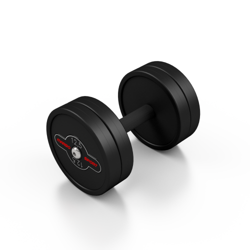 Hantla stalowa gumowana 12,5 kg czarny mat - Marbo Sport